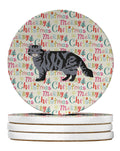 American Curl #1 Cat Christmas Large Sandstone Coasters Pack of 4