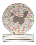 Asian Semi Longhaired Cat Christmas Large Sandstone Coasters Pack of 4