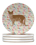 Australian Mist #1 Cat Christmas Large Sandstone Coasters Pack of 4