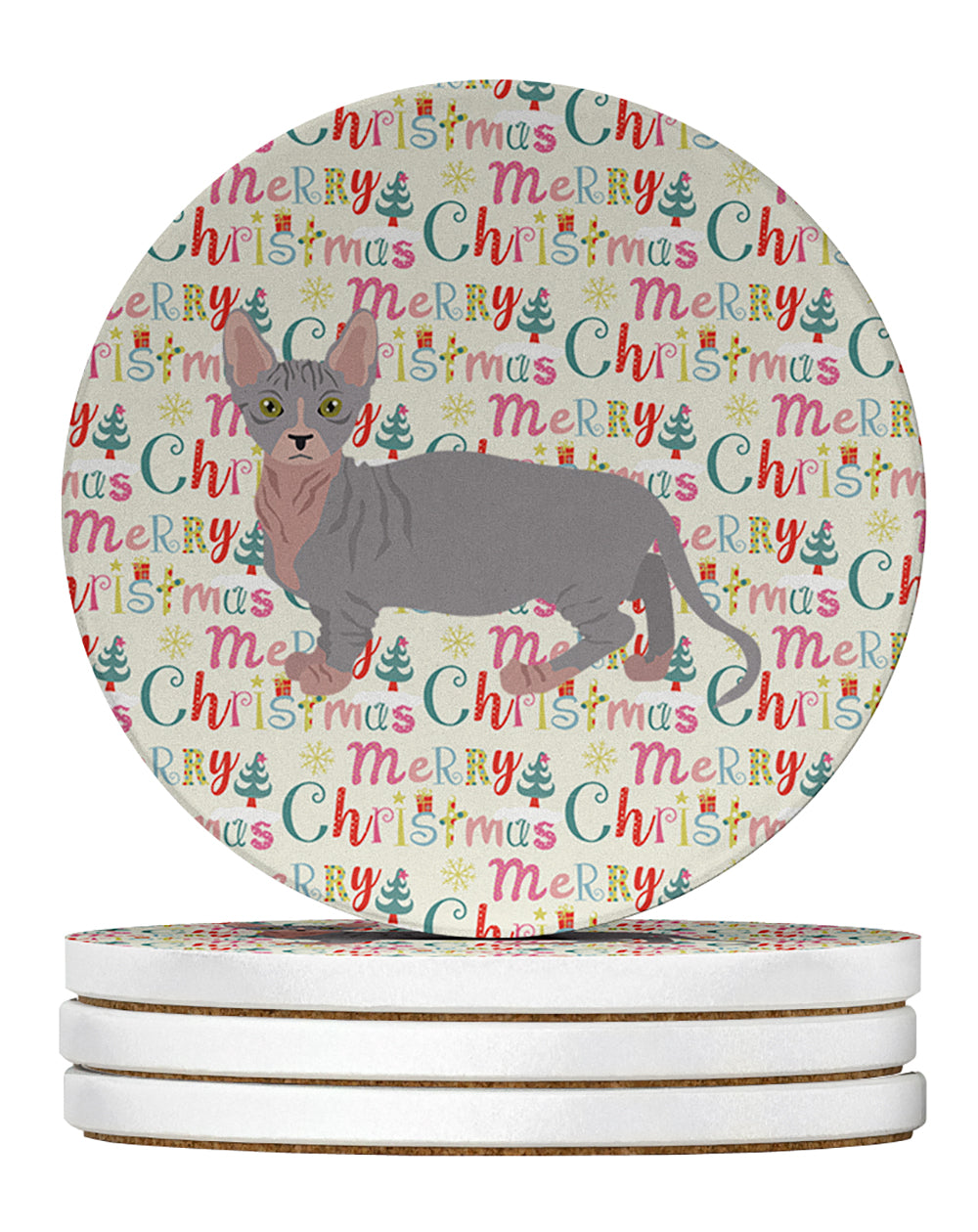 Bambino #1 Cat Christmas Large Sandstone Coasters Pack of 4