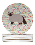 Birman Cat Christmas Large Sandstone Coasters Pack of 4