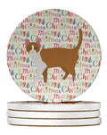 Brazilian Shorthair Cat Christmas Large Sandstone Coasters Pack of 4