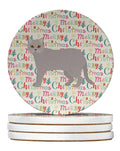 British Semi Longhair Cat Christmas Large Sandstone Coasters Pack of 4