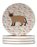 Burmese Cat Christmas Large Sandstone Coasters Pack of 4