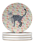California Spangled #1 Cat Christmas Large Sandstone Coasters Pack of 4