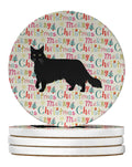 Black Chantilly Tiffany Cat Christmas Large Sandstone Coasters Pack of 4