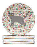 Chartreux #2 Cat Christmas Large Sandstone Coasters Pack of 4