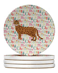 Cheetoh #1 Cat Christmas Large Sandstone Coasters Pack of 4