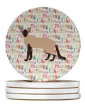 Colorpoint Longhair Cat Christmas Large Sandstone Coasters Pack of 4