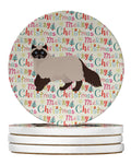 Colorpoint Persian Hymalayan Cat Christmas Large Sandstone Coasters Pack of 4