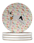 Cornish Rex Cat Christmas Large Sandstone Coasters Pack of 4