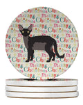 Devon Rex Cat Christmas Large Sandstone Coasters Pack of 4