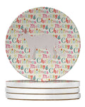 White Devon Rex Cat Christmas Large Sandstone Coasters Pack of 4