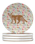 Devon Rex #3 Cat Christmas Large Sandstone Coasters Pack of 4