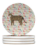 Dragon Li #2 Cat Christmas Large Sandstone Coasters Pack of 4