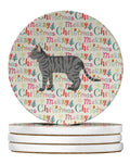 Dragon Li #3 Cat Christmas Large Sandstone Coasters Pack of 4