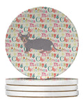 Dwelf #4 Cat Christmas Large Sandstone Coasters Pack of 4