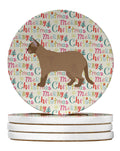 European Burmese #2 Cat Christmas Large Sandstone Coasters Pack of 4