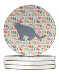 European Shorthair #3 Cat Christmas Large Sandstone Coasters Pack of 4