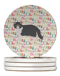 Exotic Shorthair #2 Cat Christmas Large Sandstone Coasters Pack of 4