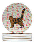 Foldex Exotic Fold #2 Cat Christmas Large Sandstone Coasters Pack of 4