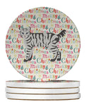 Highlander Lynx #2 Cat Christmas Large Sandstone Coasters Pack of 4