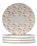 Khao Manee #1 Cat Christmas Large Sandstone Coasters Pack of 4