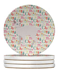 Khao Manee #2 Cat Christmas Large Sandstone Coasters Pack of 4