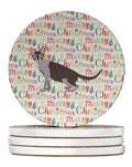 Lykoi #2 Cat Christmas Large Sandstone Coasters Pack of 4