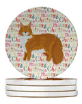 Maine Coon #1 Cat Christmas Large Sandstone Coasters Pack of 4
