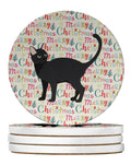 Malayan #2 Cat Christmas Large Sandstone Coasters Pack of 4