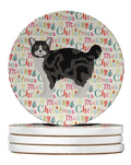 Manx #1 Cat Christmas Large Sandstone Coasters Pack of 4