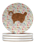 Manx #2 Cat Christmas Large Sandstone Coasters Pack of 4