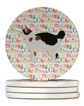 Manx #3 Cat Christmas Large Sandstone Coasters Pack of 4