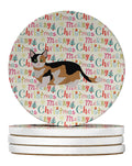 Munchkin Cat Christmas Large Sandstone Coasters Pack of 4