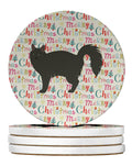 Nebelung #3 Cat Christmas Large Sandstone Coasters Pack of 4