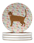 Ocicat Cat Christmas Large Sandstone Coasters Pack of 4