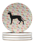 Oriental Shorthair #1 Cat Christmas Large Sandstone Coasters Pack of 4