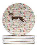Oriental Shorthair #2 Cat Christmas Large Sandstone Coasters Pack of 4
