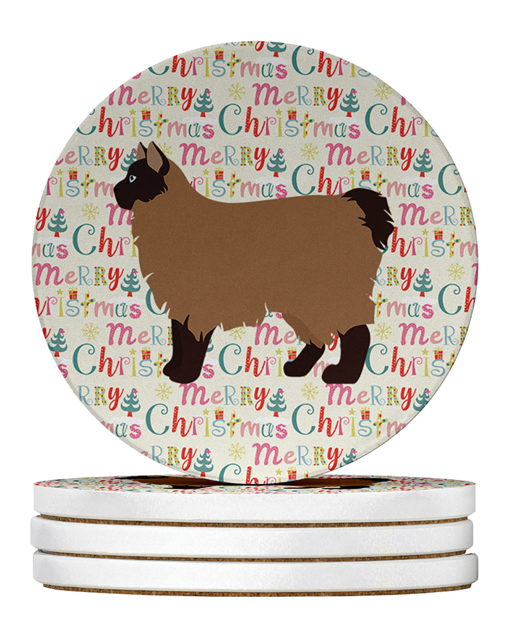 Owyhee Bob #2 Cat Christmas Large Sandstone Coasters Pack of 4