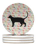 Pantherette Cat Christmas Large Sandstone Coasters Pack of 4