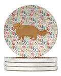 Persian Modern Cat Christmas Large Sandstone Coasters Pack of 4