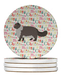 Persian Modern #2 Cat Christmas Large Sandstone Coasters Pack of 4