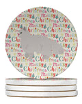 White Persian Traditional Cat Christmas Large Sandstone Coasters Pack of 4