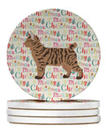 Pixie Bob #2 Cat Christmas Large Sandstone Coasters Pack of 4