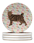 Pixie Bob #3 Cat Christmas Large Sandstone Coasters Pack of 4