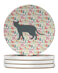 Raas Cat Christmas Large Sandstone Coasters Pack of 4