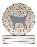 Russian Blue #1 Cat Christmas Large Sandstone Coasters Pack of 4
