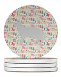 Russian White Black #2 Cat Christmas Large Sandstone Coasters Pack of 4