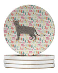 Safari #1 Cat Christmas Large Sandstone Coasters Pack of 4